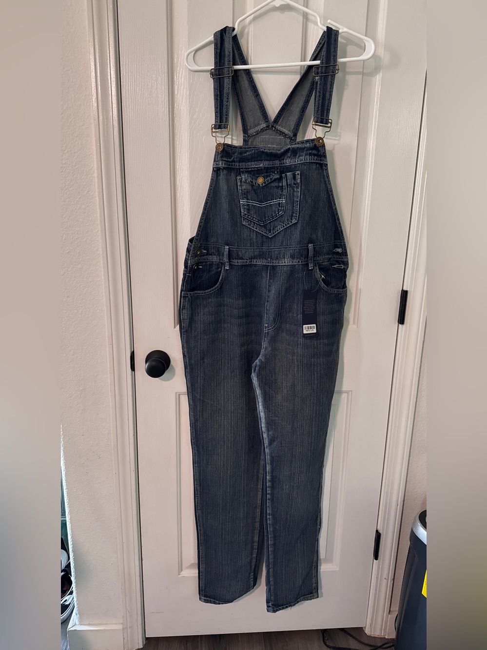 Anna-Kaci Women's Dark Blue Denim Overalls with Adjustable Straps